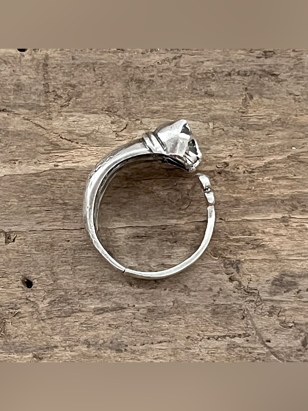 🔴SALE🔴 Vintage 925 Sterling Silver Double Cat Bypass Wrap Ring Adjustable 7g - Picture 9 of 14